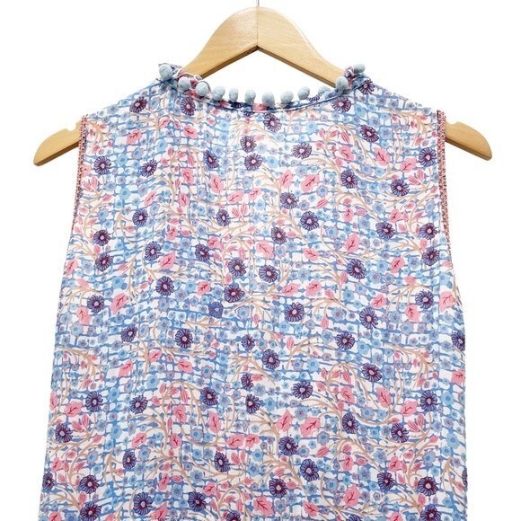 Poupette St. Barth Clara Maxi Dress Blue Bloom Floral Long Women’s Size Medium - Picture 5 of 16